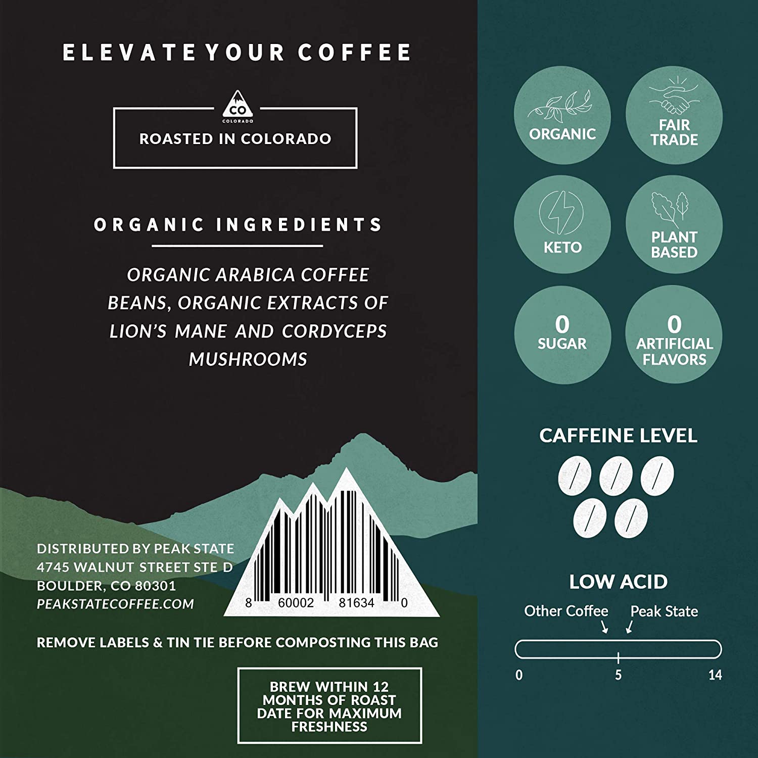 Brain Sustain - Light Roast - 5lb Whole Bean