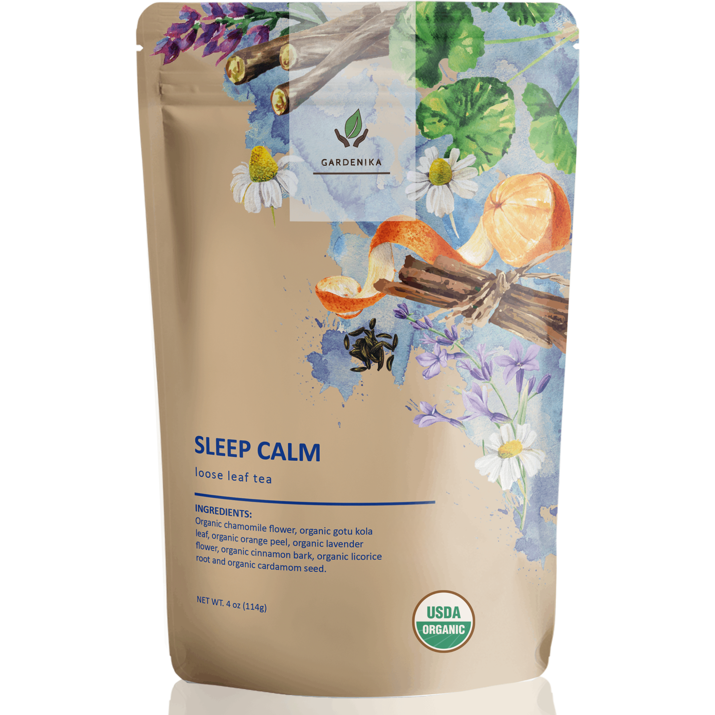 Sleep Tea, Evening Relaxation | Chamomile Lavender Gotu Kola | Organic